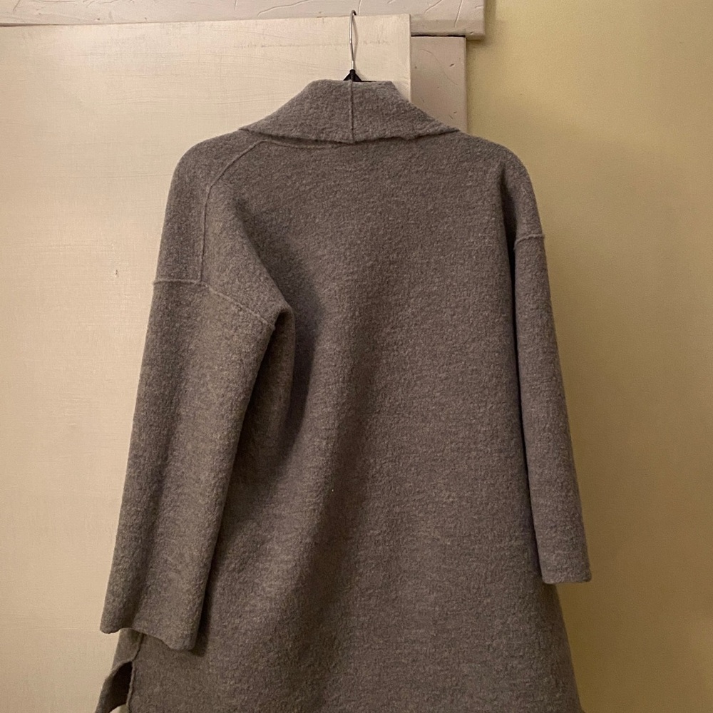 Eileen Fisher 💯 Wool Beautiful Wrap Sweater Jacket Pockets Excellent Condition - Picture 6 of 14